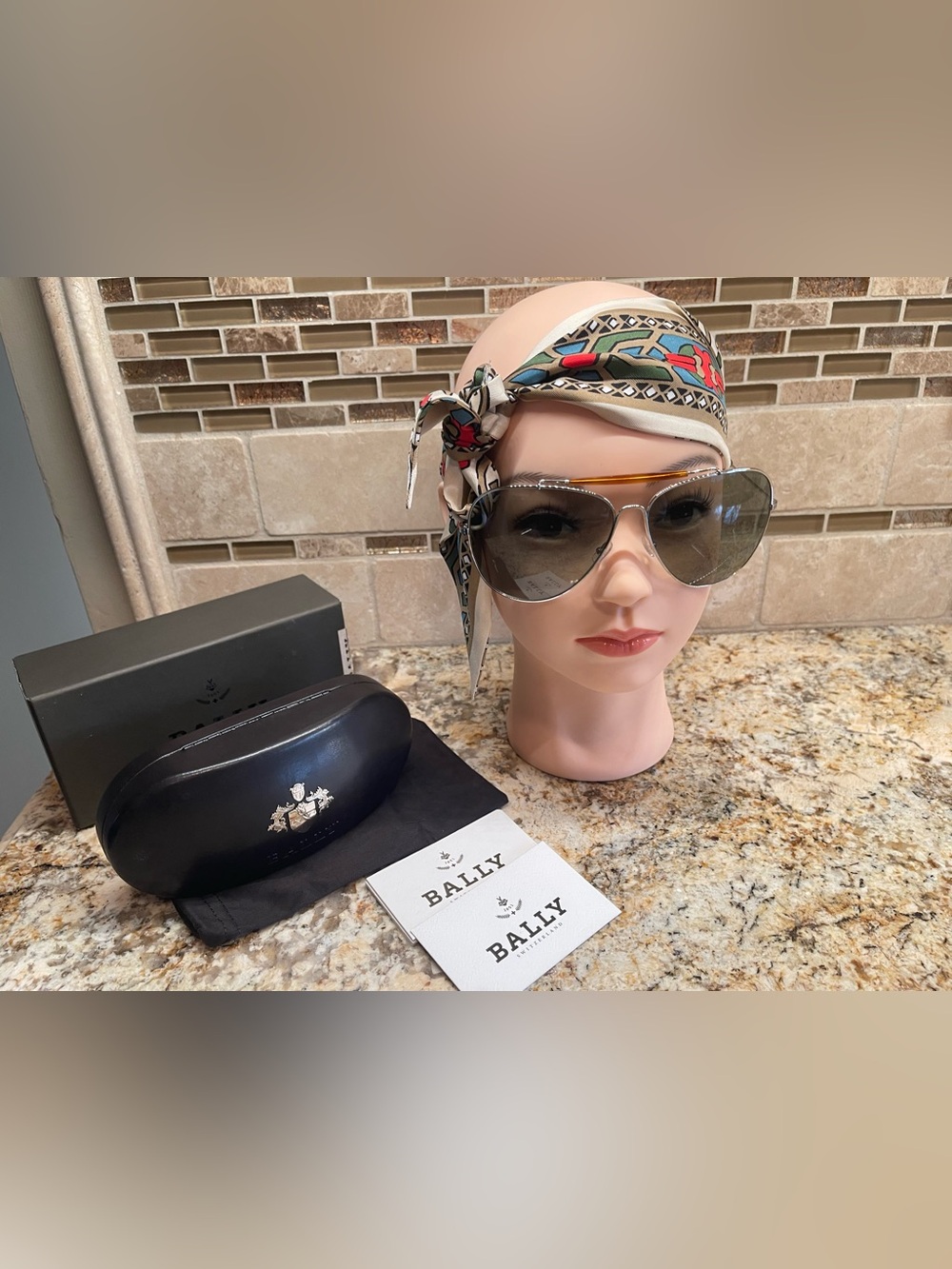 Authentic Bally Aviator Sunglasses with Gradient Gray Lenses